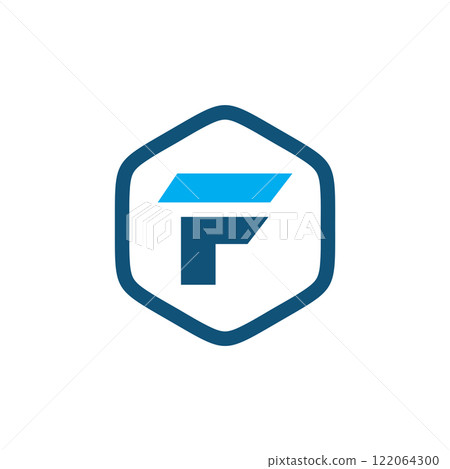 initial F hexagon logo vector template 122064300