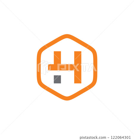 initial H hexagon logo vector template initial H hexagon logo vector template 122064301