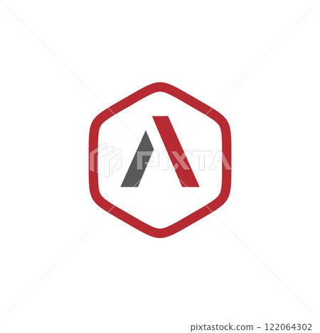initial A hexagon logo vector template initial A hexagon logo vector template 122064302