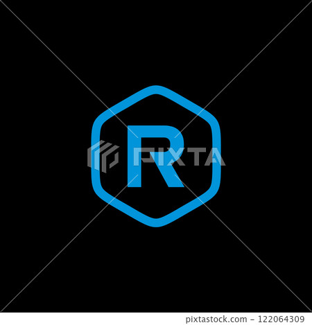 initial R hexagon logo vector template 122064309