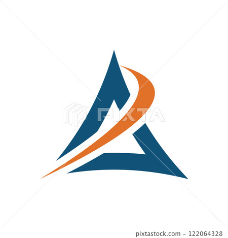 Triangle with swoosh logo vector 122064328
