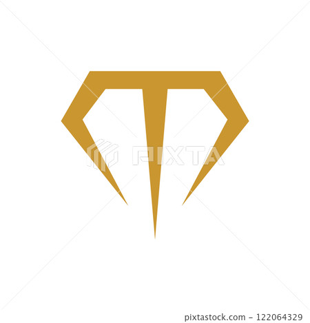 diamond logo T abstract logo vector 122064329