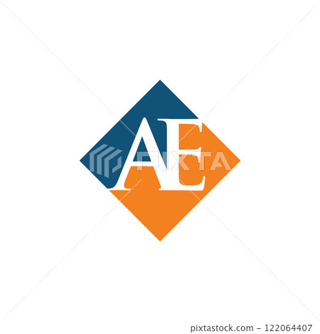 initial AE rhombus logo vector design 122064407