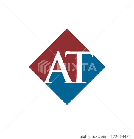 initial AT rhombus logo vector design 122064421