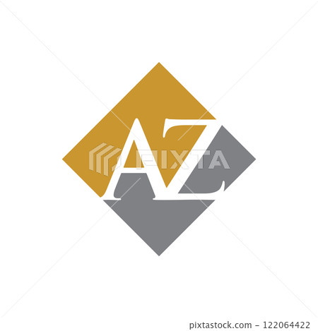 initial AZ rhombus logo vector design 122064422