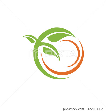 Green leaf ecology nature element vector icon 122064434