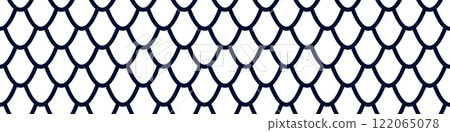 Seamless scale pattern with dragon, snake, and fish skin textures. Japanese and Chinese geometric design for mermaid and reptile prints. Flat vector illustration isolated on white background. Seamless scale pattern with dragon, snake, and fish skin textures. Japanese and Chinese geometric design for mermaid and reptile prints. Flat vector illustration isolated on white background. 122065078