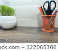 various items on the office desk . High-quality photo 122065306