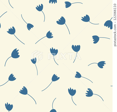Vintage Decorative seamless pattern in classic style with small flowers, ditsy. Light silhouettes of flowers, two-color ornament shabby chic. Vintage Decorative seamless pattern in classic style with small flowers, ditsy. Light silhouettes of flowers, two-color ornament shabby chic. 122066110