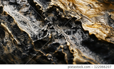 Abstract texture of dark and golden layers 122066207