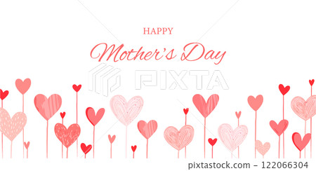 A lovely Valentine's Day design with colorful hand-drawn hearts 122066304