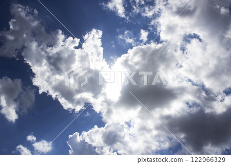 Cloud in the blue sky. A beautiful clouds against the blue sky background. 122066329