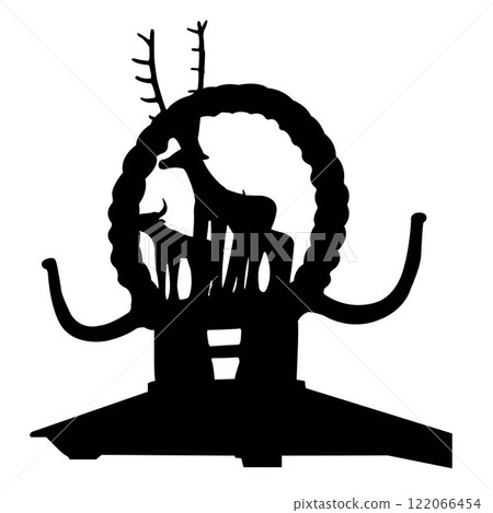 AnkaraTurkey,02,11,2021:Hittite Sun Course Monument. Turkey Ankara Hittite sun. Symbol of Hittite,silhouette vector, editorial use - Vector.  122066454
