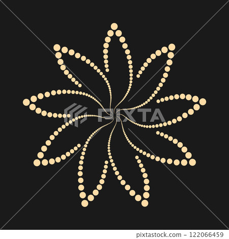 Abstract dotted flower shape. Design element. Abstract dotted flower shape. Design element. 122066459