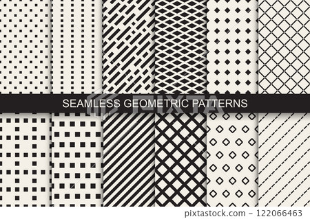 Collection of geometric seamless patterns. Collection of geometric seamless patterns. 122066463