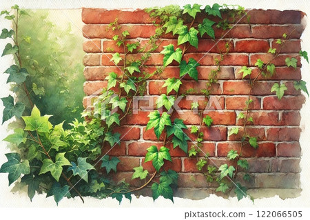 Brick wall and ivy 122066505