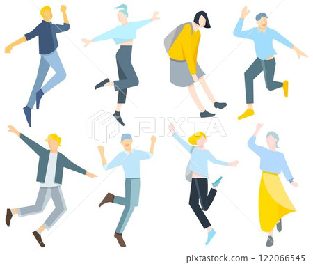 各種人-各種動作-向量圖示集插畫素材 122066545