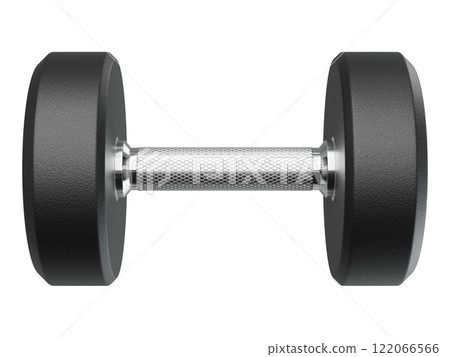 Blank Round Rubber Dumbbell, weightlifting gym equipment side view 122066566