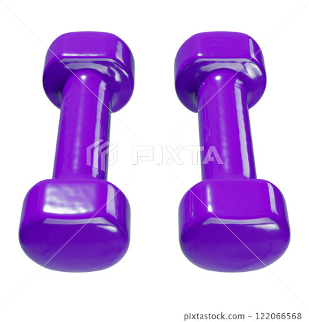 Blank Round vinyl rubber Dumbbells, weightlifting gym equipment side view 122066568