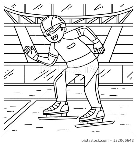 Speed Skating Male at the Starting Line Coloring  122066648
