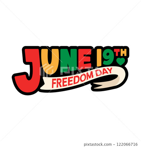 Juneteenth June 19th Cartoon Colored Clipart  122066716