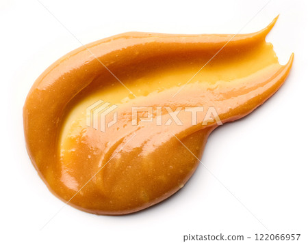 caramel smear on white background 122066957