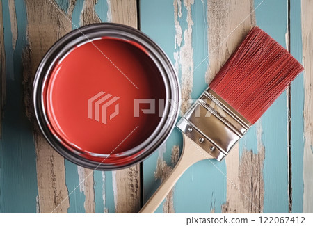 Paint brush and can 122067412