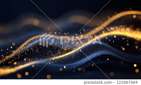 奢華的背景與閃閃發光的藍色和金色 122067864