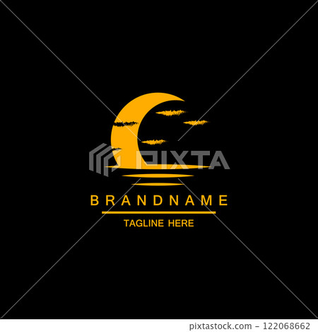 cresent luxury gold symbol vector design 122068662