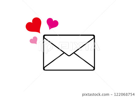 Heart-shaped email icon illustration material Love letter Heart-shaped email icon illustration material Love letter 122068754