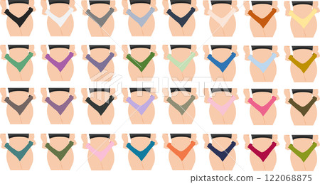 Women's underwear illustration set 122068875