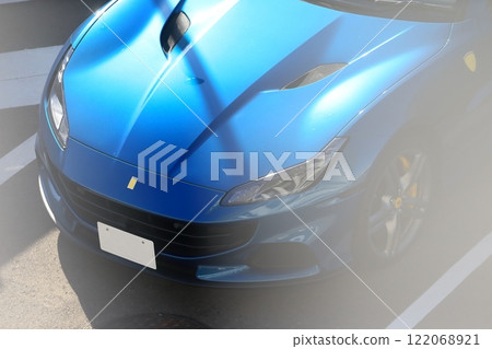 藍色跑車形象 122068921