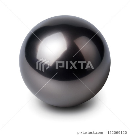 一顆黑珍珠。白色背景。 122069120