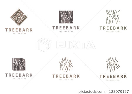 Wood logo design structure layers forest tree bark vector template bundle set collection 122070157