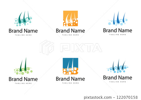 Hair care logo design simple hair skin care silhouette illustration vector template bundle set collection 122070158