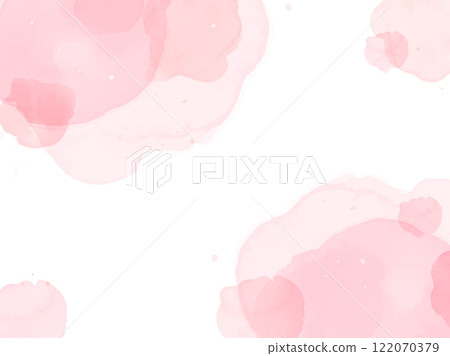 Abstract background illustration featuring pink watercolor paint smudges 122070379