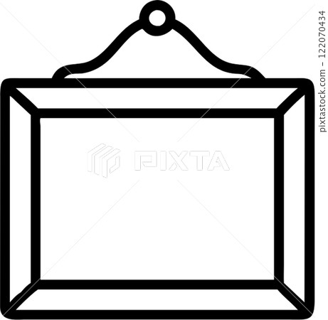Picture frame in outline icon style, art and design theme. 122070434