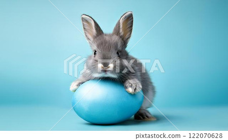 灰色小兔子和復活節彩蛋 灰色小兔子和復活節彩蛋 122070628