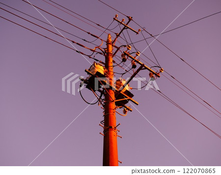 Scenery with a telephone pole 122070865