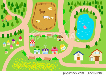 a simple map of the village 122070983
