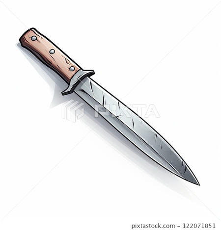 Illustration of knife on white background. 122071051