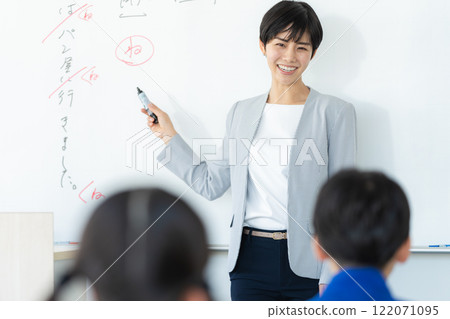 Teacher teaching in classroom 122071095