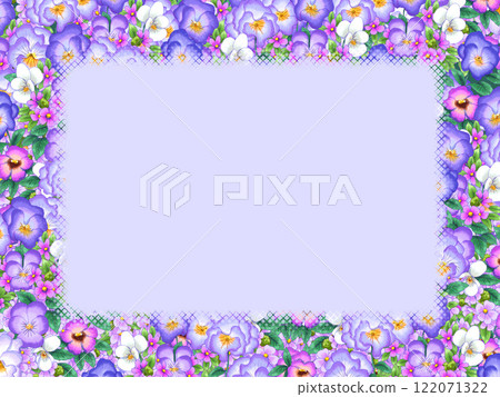 水彩花框紫色 122071322