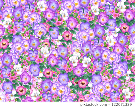 Watercolor pink floral pattern 02 Watercolor pink floral pattern 02 122071329