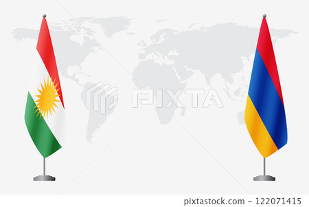 Kurdistan and Armenia flags for official meeting Kurdistan and Armenia flags for official meeting 122071415