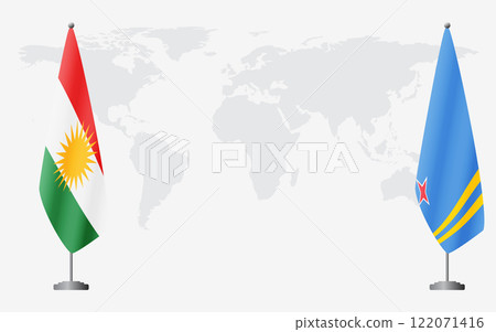 Kurdistan and Aruba flags for official meeting Kurdistan and Aruba flags for official meeting 122071416