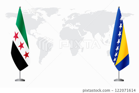 Syrian Revolution and Bosnia and Herzegovina flags for official meet 122071614