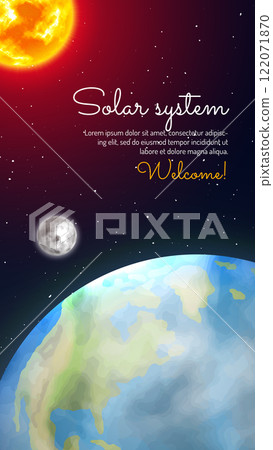 Earth planet with green continents and ocean Earth planet with green continents and ocean 122071870