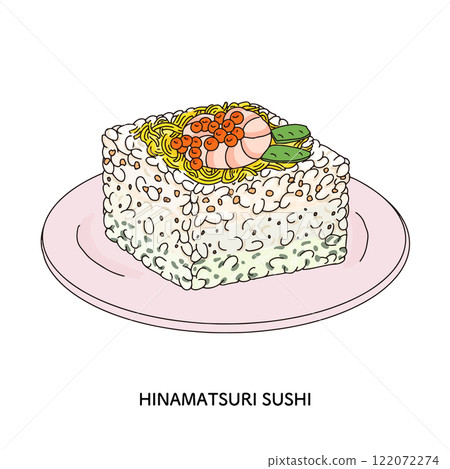 Hinamatsuri 壓制壽司線畫插圖 122072274