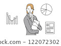 進行簡報的商務人士的插圖圖像 122072302
